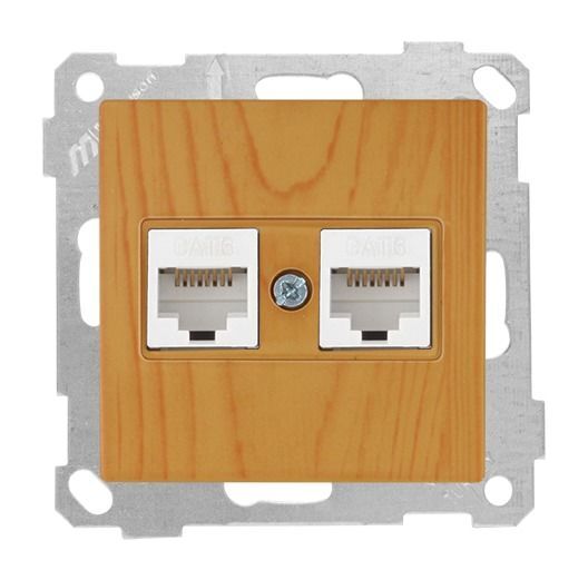 Mutlusan Data Prizi 2*Rj45  Cat6  Meşe - 2100 141 0158