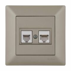 Exen Odak Titanyum Data Cat6 + Nümeris Telefon Prizi Cat3 Komple Takim