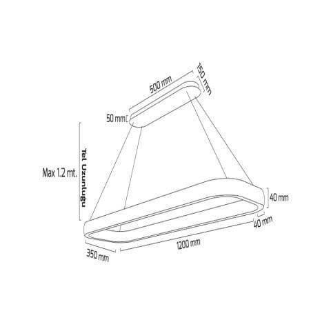 Goya Gy 8262-35X120  Siyah Kasa 3000K Dekoratif Sarkıt Armatür