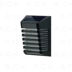 ACK Solar Led Çit Aplik 3000K Ip54 Siyah 90Mmx120Mmx53Mm AG60-09851