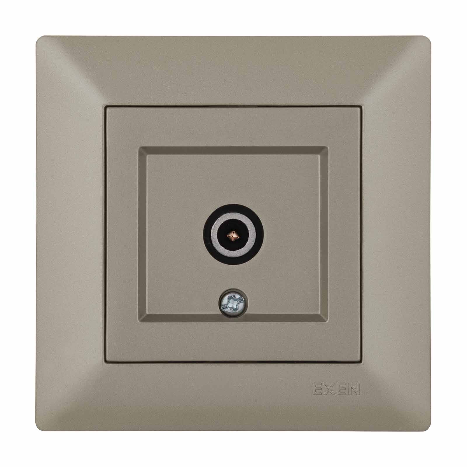 Exen Odak Titanyum Tv Priz Ekranli Geçisli Komple Takim