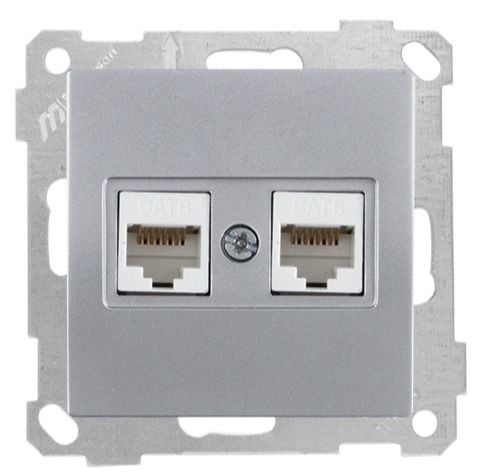 Mutlusan Data Prizi 2*Rj45  Cat6  İnox - 2100 141 0182