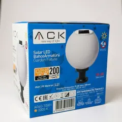 ACK Solar Led Bahçe Armatürü 8W/H 3000K AG60-10801