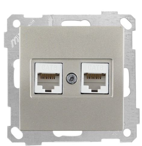 Mutlusan Mek+Tuş Data Prizi 2*Rj45  Cat6E  Titanyum - 2100 141 0183