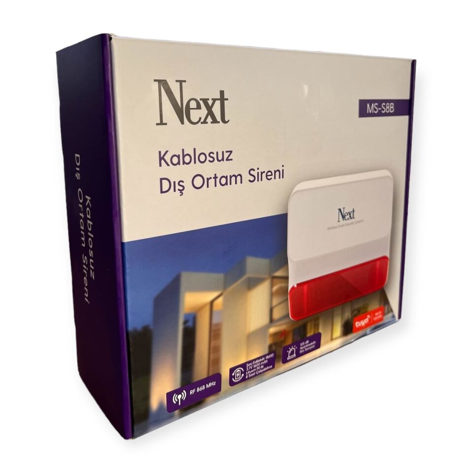 Next-NextStar Next Ms-S8B Kablosuz Alarm - Kablolu Siren