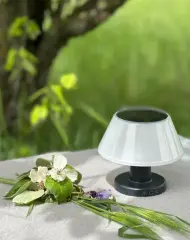 ACK Solar Led Bahçe Armatürü Çift Yönlü  Siyah Gövde 3000K Ip65 Ø153Mmx135Mm AG60-30801