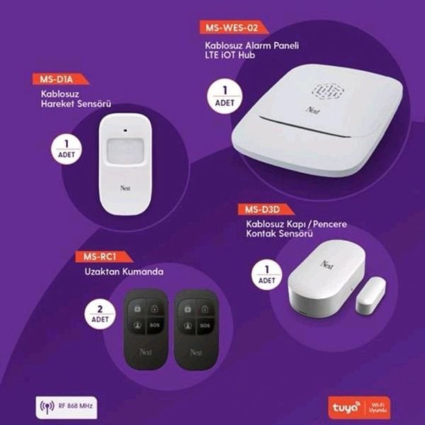Next Kablosuz 4G/LTE Alarm Kiti MS-WES-02