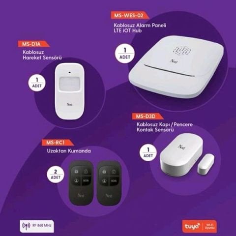Next Kablosuz 4G/LTE Alarm Kiti MS-WES-02