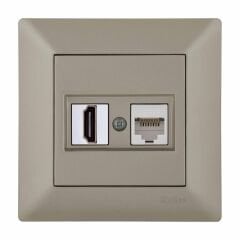 Exen Odak Titanyum Hdmi+Data Priz Jakli Komple Takim