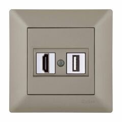 Exen Odak Titanyum Hdmi+Usb Prizi Jakli (Sarj Edemez) Komple Takim