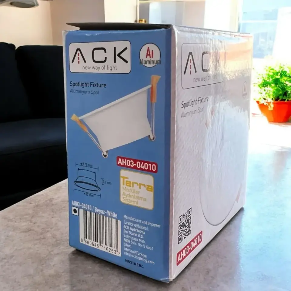 ACK Terra Beyaz Sıva Altı Spotlıght Yuvarlak AH03-04010