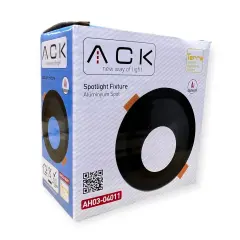 ACK Terra Siyah Sıva Altı Spotlıght Yuvarlak AH03-04011