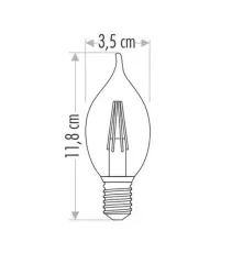 Cata 4 Watt Rustik Kıvrık Led Ampul CT-4281 Amber Renk E14