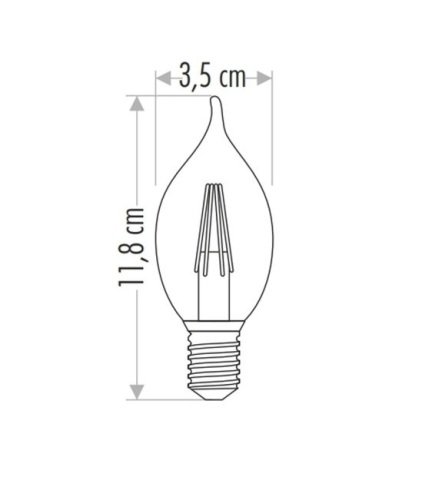 Cata 4 Watt Rustik Kıvrık Led Ampul CT-4281 Amber Renk E14