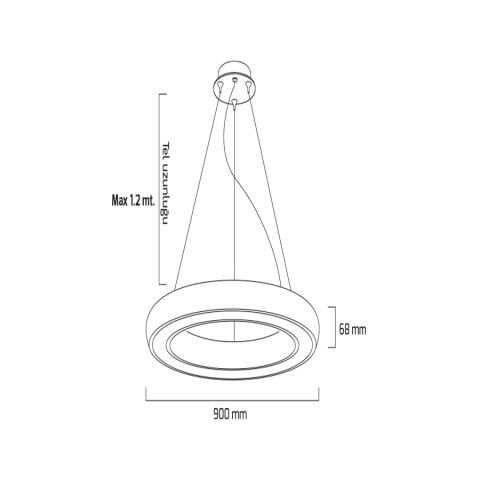 Goya Gy 8122-90 Cm Siyah Kasa 122W 4000K Linear Armatür