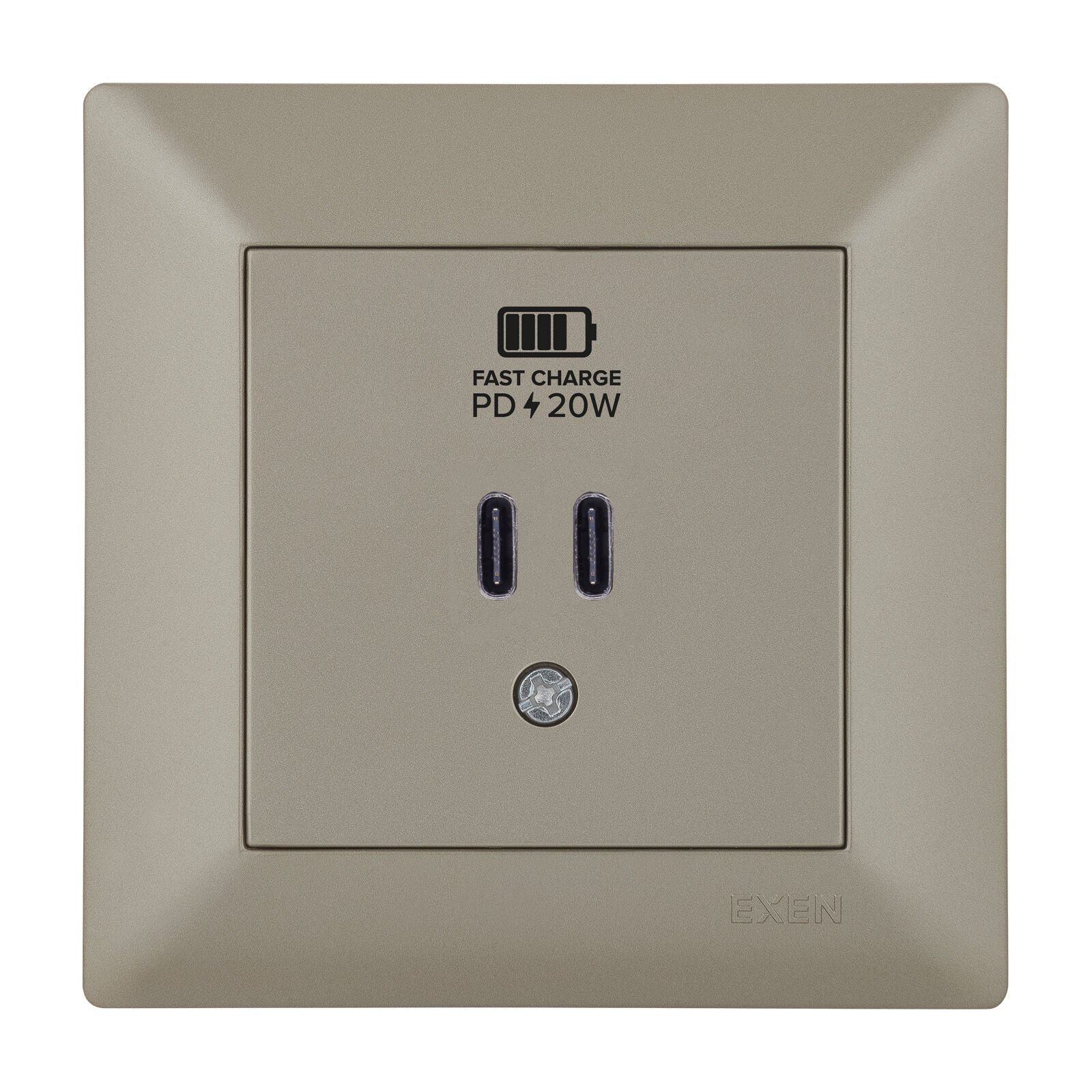 Exen Odak Titanyum 2X Usb Sarj Prizi Type-C Komple Takim