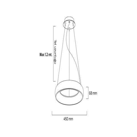 Goya Gy 8121-45 Cm Siyah Kasa 41W 6500K Linear Armatür