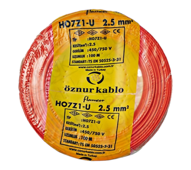 Öznur 2,5 Mm Nya Kirmizi Halogen Free H0(5/7V)U/R