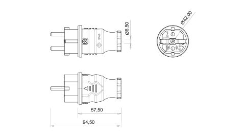 Bemis  Düz Fiş IP44 BK1-1402-2011
