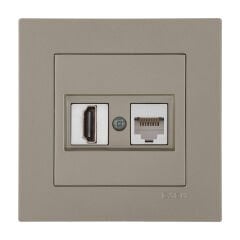 Exen Karell Titanyum Hdmi+Data Priz Jakli Komple Takim