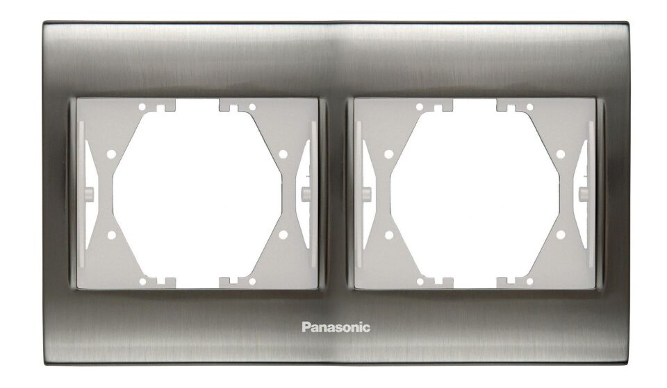 Panasonic Thea Blu Inox Beyaz İkili Çerçeve