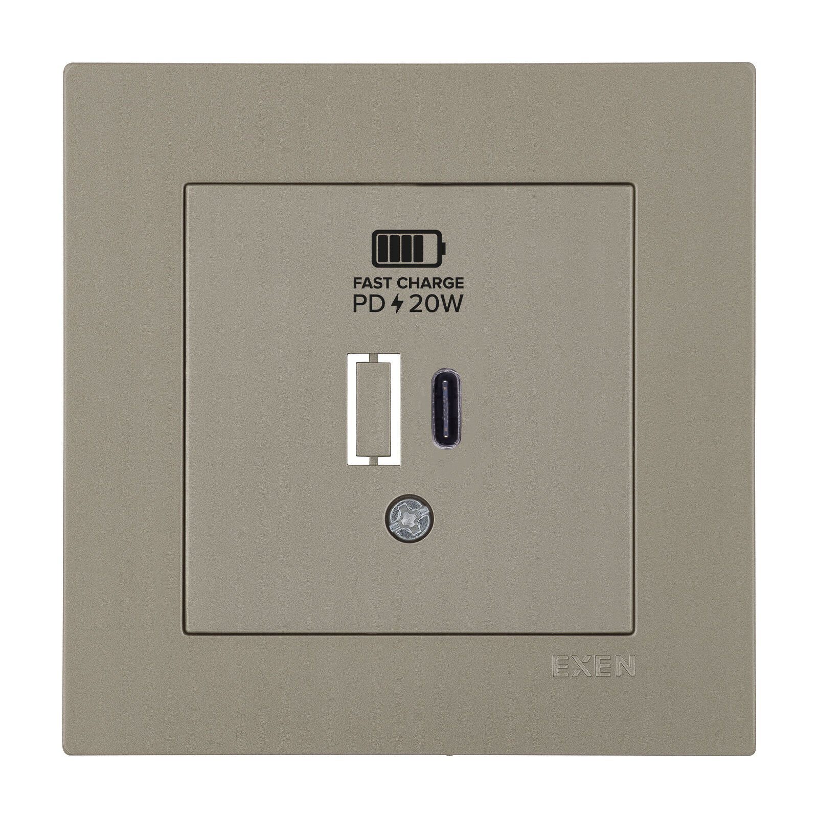 Exen Karell Titanyum Usb Sarj Prizi Type-C  Komple Takim