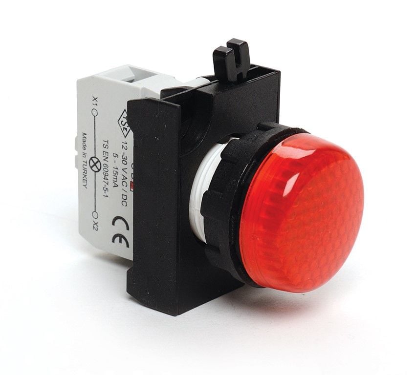 Emas C Plastik Led'Li Sinyal Kırmızı 12-30V Ac/Dc - CP060XK