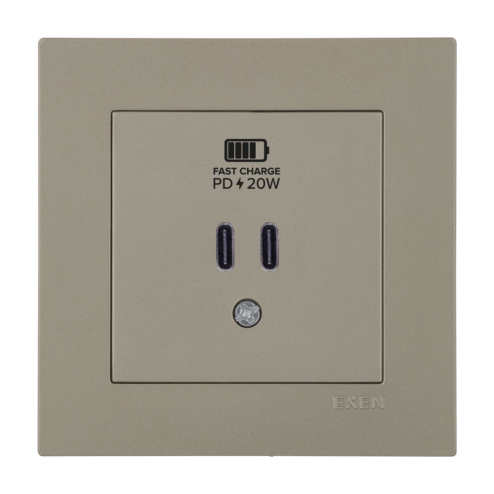 Exen Karell Titanyum 2X Usb Sarj Prizi Type-C Komple Takim