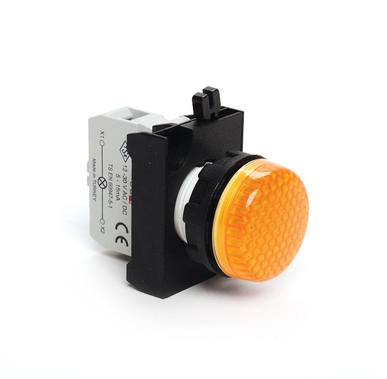 Emas C Plastik Led'Li Sinyal Sarı 12-30V Ac/Dc - CP080XS