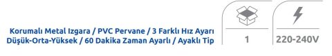 Vanti KCF272L Siyah Ayakli Vantilatör 50W