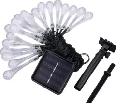 Solar Animasyonlu Buz Damla Yılbaşı Ağacı Süsü 5 Metre 20 Buz Damla Ledli Solar Ağaç Süsü SNC-315