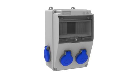 Bemis  1/16A. 220V. 2 Ad. Ön - 1/16A. 220V. 2 Ad. Yan IP44 BH5-2202-2020