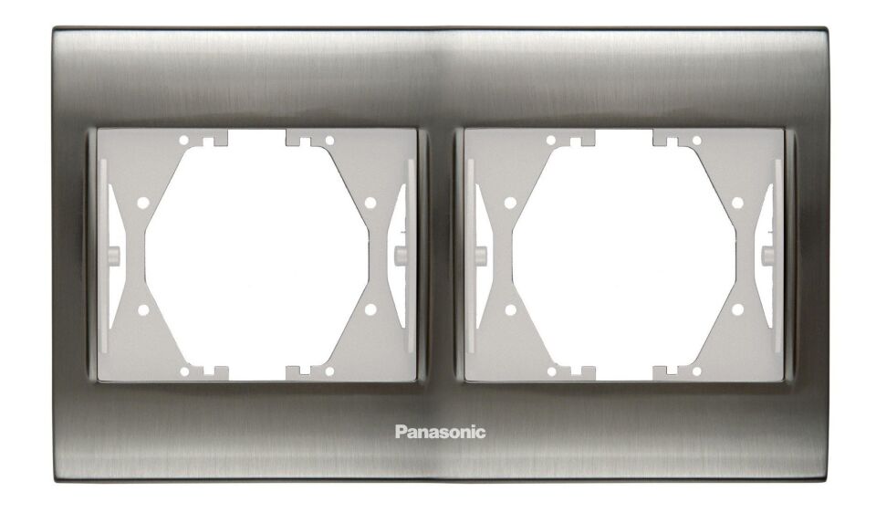 Panasonic Thea Blu Inox Beyaz İkili Priz Çerçeve