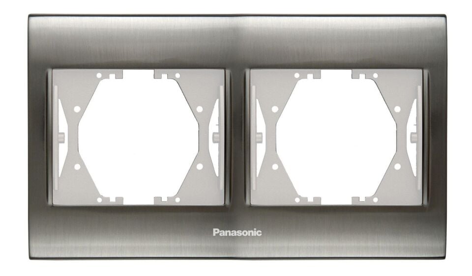 Panasonic Thea Blu Inox Beyaz İkili Priz Çerçeve