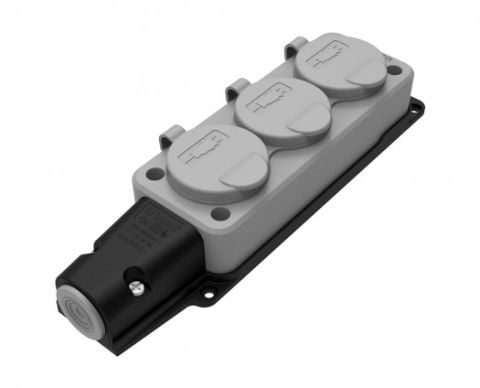 Bemis  Üçlü Grup Priz (Gri) IP54 BV5-1402-3613