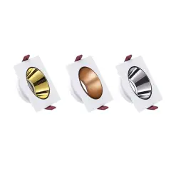 ACK Beyaz Kare Çerçeve / Gold Reflektör Sıva Altı Spotlıght AH03-07010