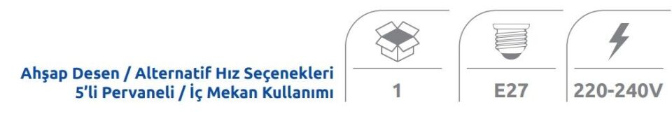 Vanti Beyaz Ahsap Tavan Armatür 60W KCF281