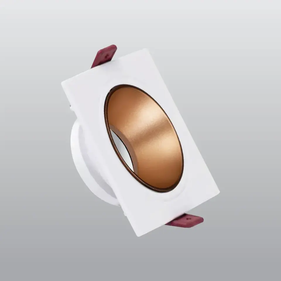 ACK Beyaz Kare Çerçeve / Sandy Rose Gold Reflektör Sıva Altı Spotlıght AH03-07020