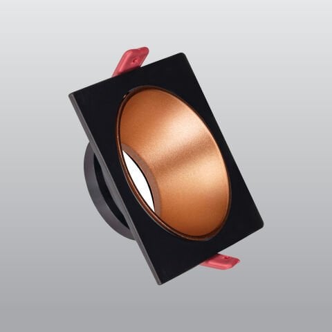ACK Siyah Kare Çerçeve / Sandy Rose Gold Reflektör Sıva Altı Spotlıght AH03-07021