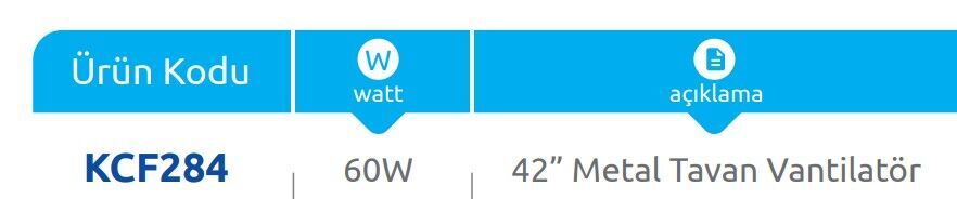 Vanti 60W Siyah Kaplama Tavan Vantilatör KCF284