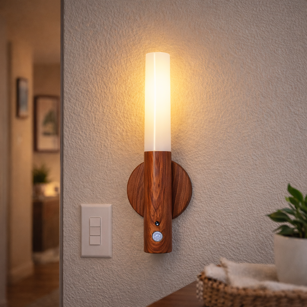 Cata Kumru Şarjlı Led Aplik Hareket Sensörlü Ct-5250 Meşe Renk