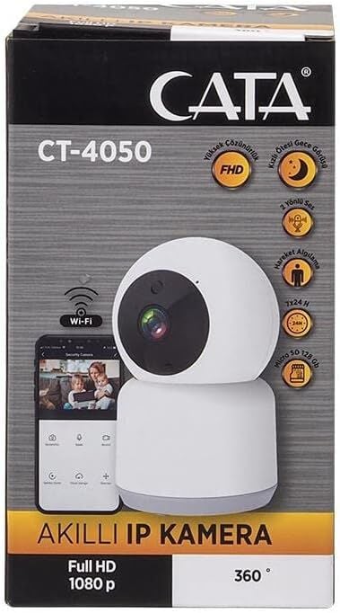 Cata CT-4050 360 Derece Dönebilen Wi-Fi Akıllı IP Kamera