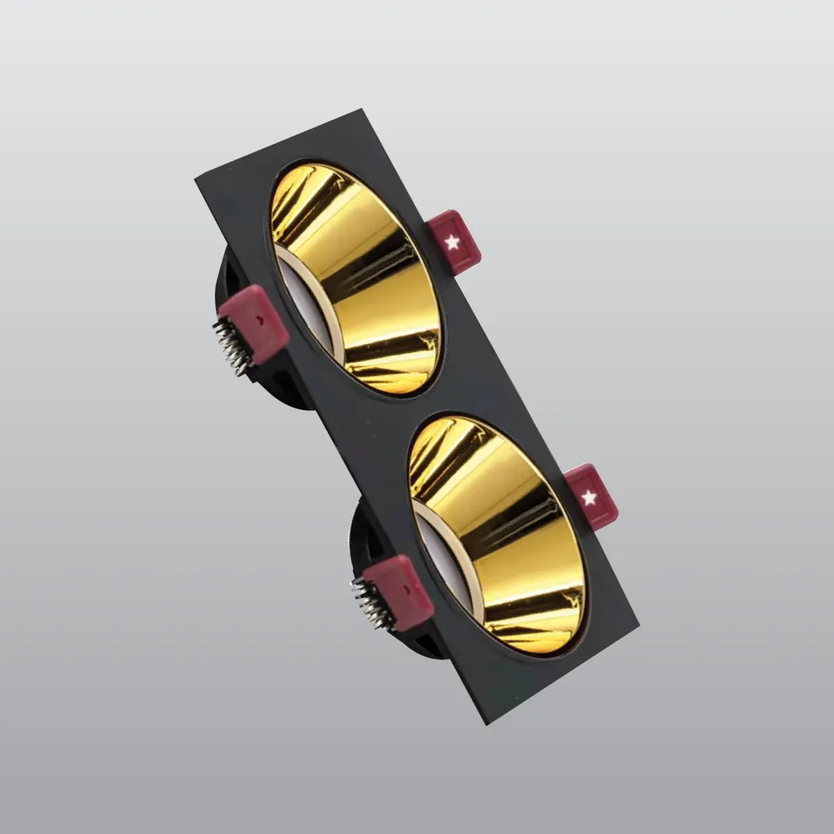 ACK Siyah Çift Kare Çerçeve / Gold Reflektör Sıva Altı Spotlıght AH03-07311 en uygun fiyatlı satıcı