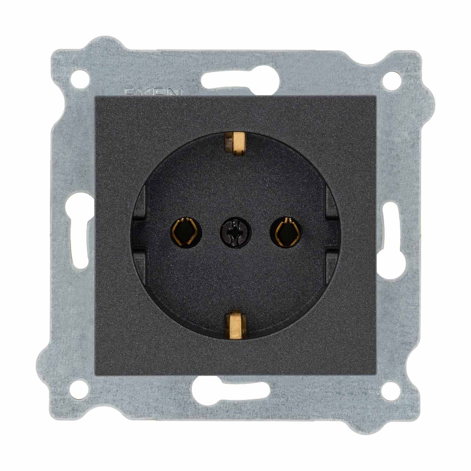 Exen Antrasit Modül+Kapak  Toprakli Priz