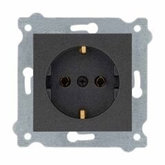 Exen Antrasit Modül+Kapak  Toprakli Priz