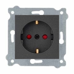 Exen Antrasit Modül+Kapak  Çocuk Korumali Toprakli Priz