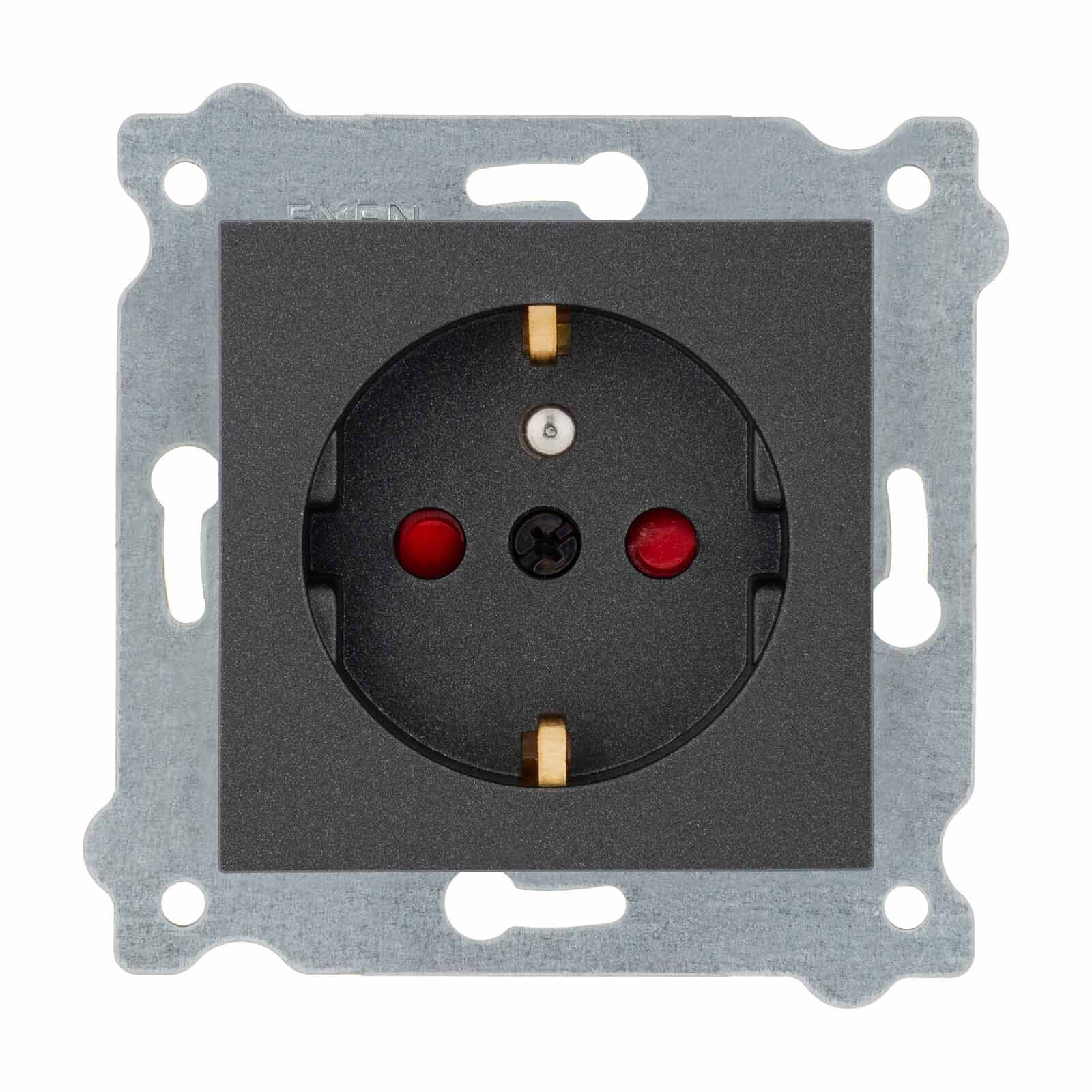 Exen Antrasit Modül+Kapak  Çocuk Korumali Ups Priz