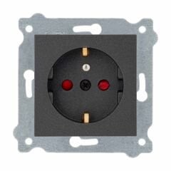 Exen Antrasit Modül+Kapak  Çocuk Korumali Ups Priz