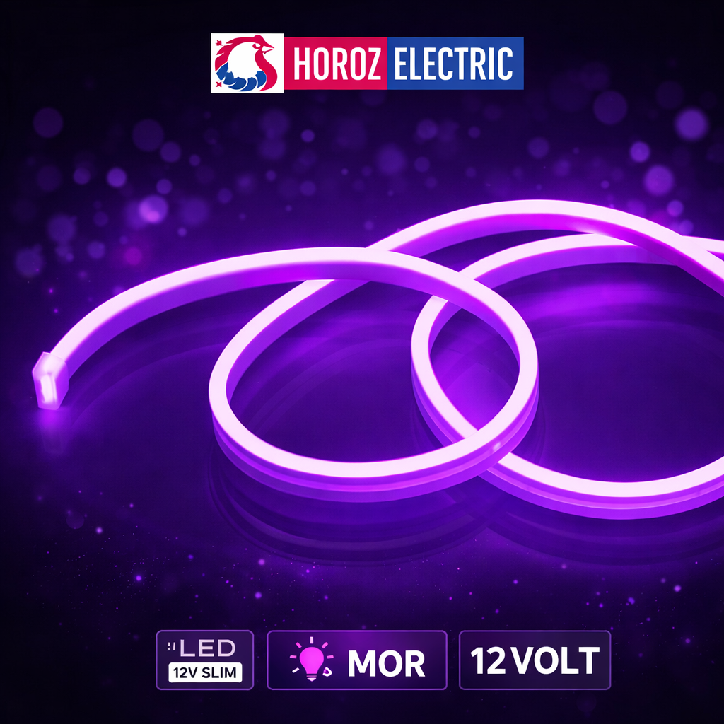 Horoz 081-010-0033  12 Volt  Mor Slim Neon Led