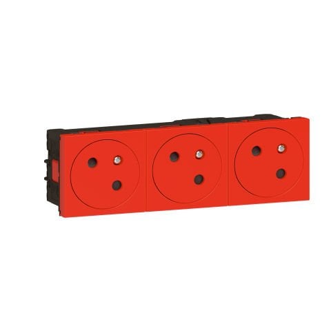 Legrand  Üçlü Düz Yüzey UPS Priz, 45° , Ç.k , Otomatik,16A, 250V~, 6M, Kırmızı LEG-278173L
